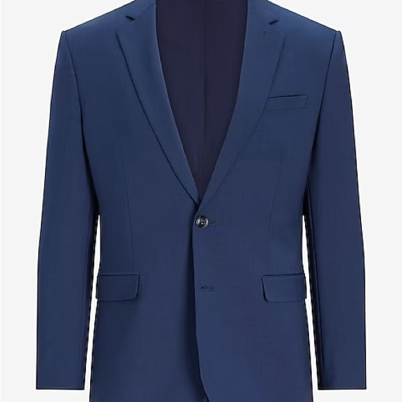 Slim Blue Wool-Blend Modern Tech Suit Jacket from Express